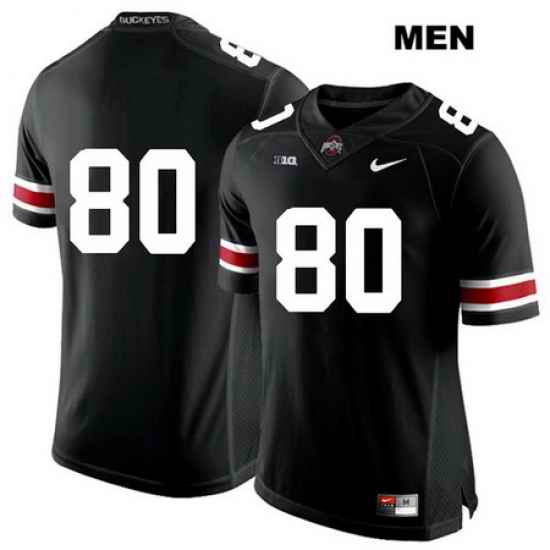 C.J. Saunders Stitched Ohio State Buckeyes Authentic Mens White Font  80 Nike Black College Football Jersey Without Name Jersey